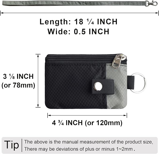 CHENSPRX Minimalist RFID Blocking Small Wallet with ID Window,WaterResistant Zip Id Case Wallet with Lanyard Keychain for Cards,Cash,Travel,Women,Men - Image 5
