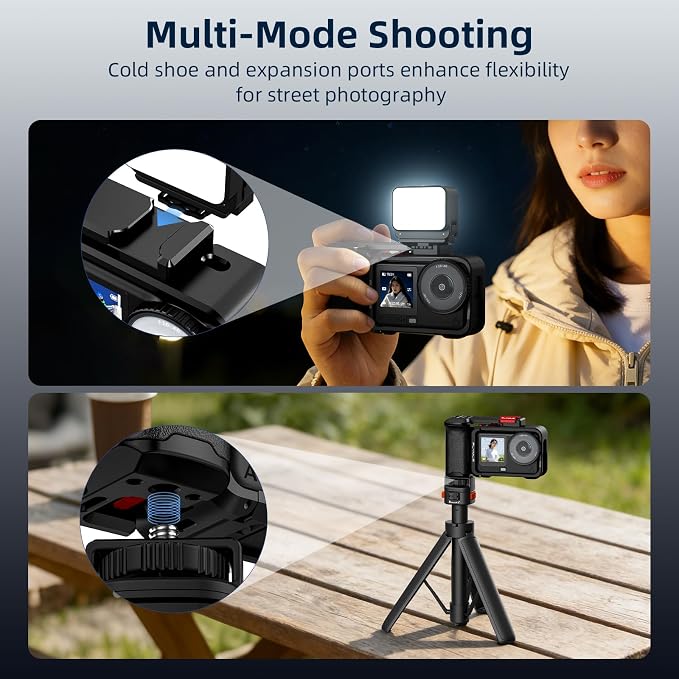 BRDRC Grip Kit for DJI Action 6 (with Cage), Handle Holder Bundle Expansion Mount with Shutter Button, Quick Release, Cold Shoe for DJI Osmo Action 6 Accessories - Image 4