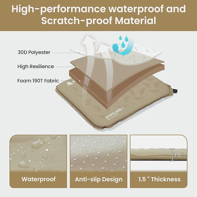 ONETIGRIS Inflatable Seat Cushion, Lightweight Waterproof Seat Pad | Lightweight waterproof inflatable cushion for camping, stadiums, travel, office chairs, car seats and outdoor events - Image 2