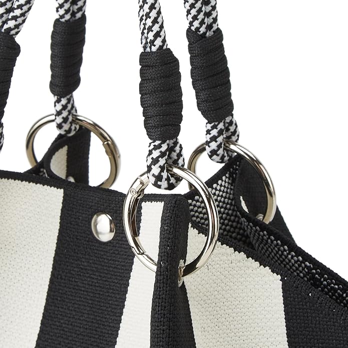 Mini Knit Tote Women Striped Crochet Bucket Handbag Small Purse Shoulder Bag Vacation Lightweight Beach Bag Travel Weekend | small - Image 4
