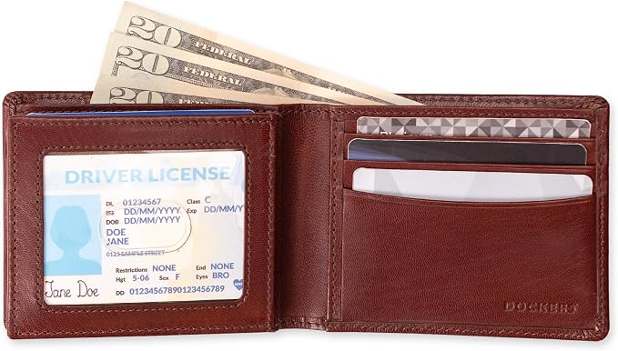 Dockers Men's Bifold Leather Wallet - Thin Slimfold RFID Blocking Security Smart Extra Capacity - Image 6