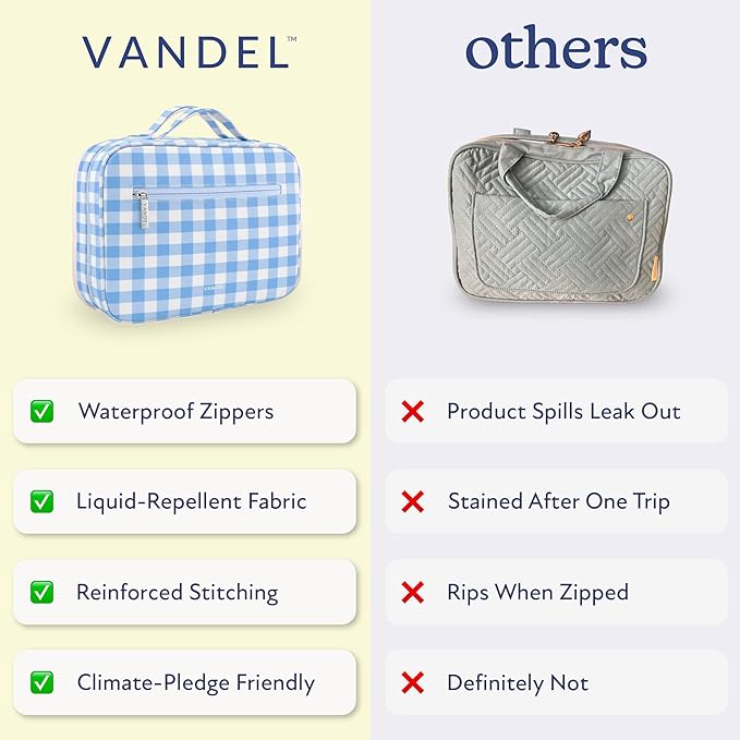 VANDEL Waterproof Hanging Toiletry Bag [TSA-Approved] Cosmet Travel Bag | Makeup Case Toiletries Organizer, Hanging Makeup Organizer Bag, Cosmetic Travel Bags for Women, Waterproof Zippers - Image 5