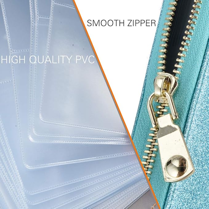 Easyoulife Credit Card Holder Wallet Womens Zipper Leather Case Purse RFID Blocking - Image 7
