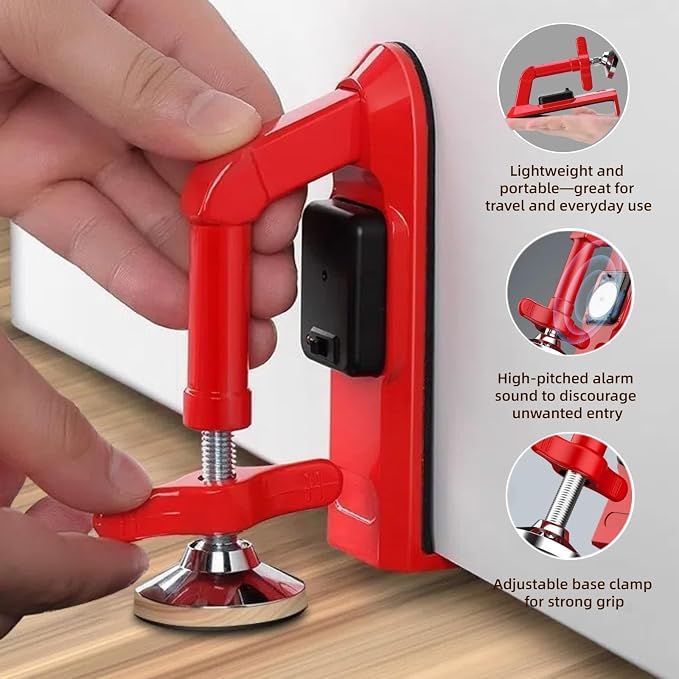 Portable Alarm Door Stopper, Portable Door Jammer, Travel Anti Theft Door Blocker, No Drill Door Stoppers Security for Home, Apartment, Office, Hotel, Travel, Portable Door Lock for Women, Children - Image 3