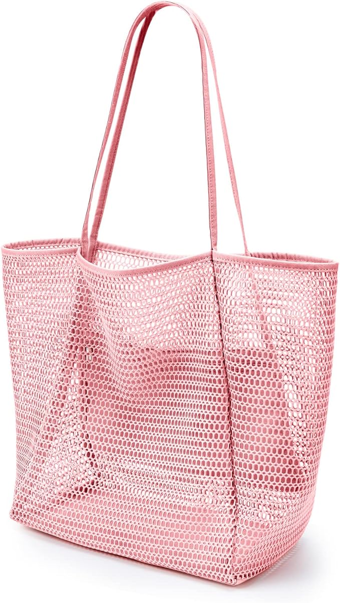 KALIDI Beach Mesh Tote Bag, Casual MAX 23L Summer Foldable Hobo Bag Women | Sandproof Widen Strap Large Shoulder Bag For Lake Pool Vacation Travel Picnic Grocery Market Shopping Carrier by KALIDI
