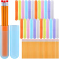 24 Set Pastel Travel Toothbrush Holders Bulk Classroom Pencil Case, 6 Color | Pastel 6 Color Set, Durable ABS Toothbrush Case Bulk, Compact 8x1.2 in, Portable Pencil Storage Box, School Class Gifts by Skybooly