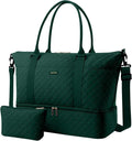HOTOR Travel Duffel Bag - Weekender Bags for Women, Carry On Gym Tote Bags | with Toiletry Bag & Shoe Compartment, Overnight Bag for Travel Essentials, Travel Accessories, Dark Green, 13.4"×17.3"×7.9" by HOTOR