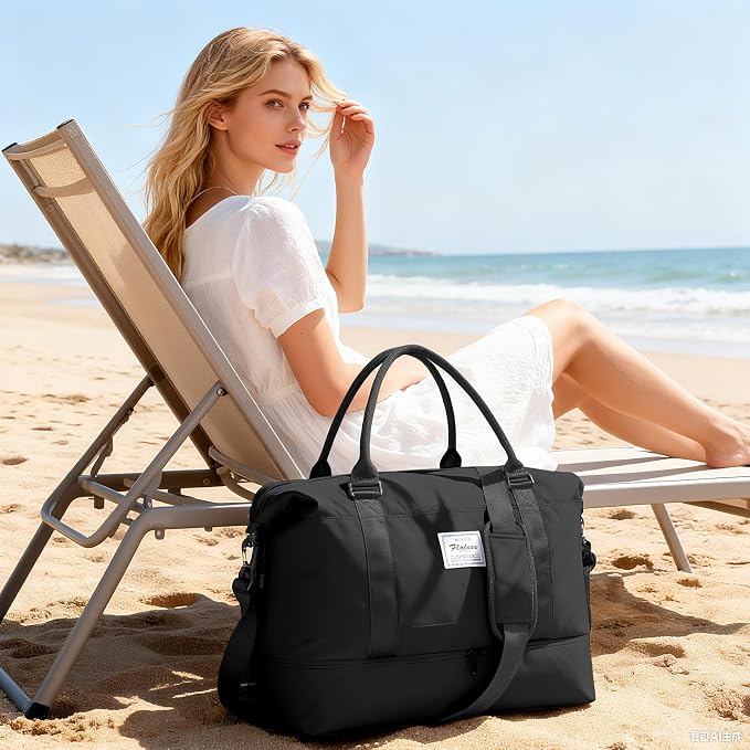 Travel Duffel Bag, Sports Tote Gym Bag, Shoulder Weekender Overnight Bag for Women - Image 2