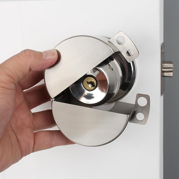 Door Knob Lockout Device Child Safety Doorknob Locking Cover Door Handle Lock,Prevents Access to Keyholes, Turing and Operating Door Knob, Stainless Steel - Image 3