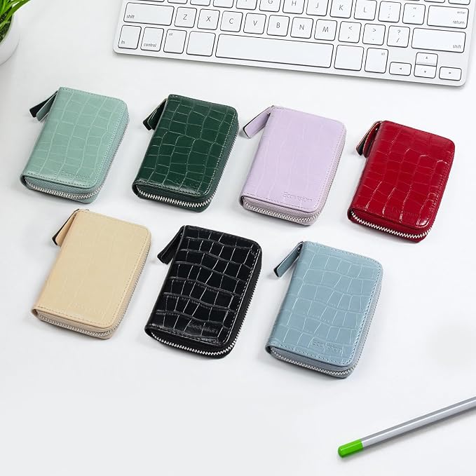 Credit Card Wallet, RFID Card Case Wallet, Zipper Card Cases Holder for Men Women, RFID Blocking, KeyChain Wallet, Compact Size Card Organizer Case for Women - Image 7