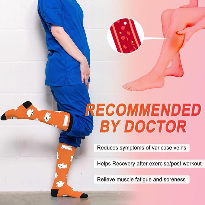 4 Pairs Compression Socks for Women Circulation-Best Support for Nurses,Running,Athletic,Travel - Image 4