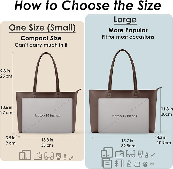 KALIDI Tote Bag Zipper Shoulder Bag Vegan Leather Purses Satchel for Women | Large Casual Handbag for Work Commuting Dating College Everyday - Image 4