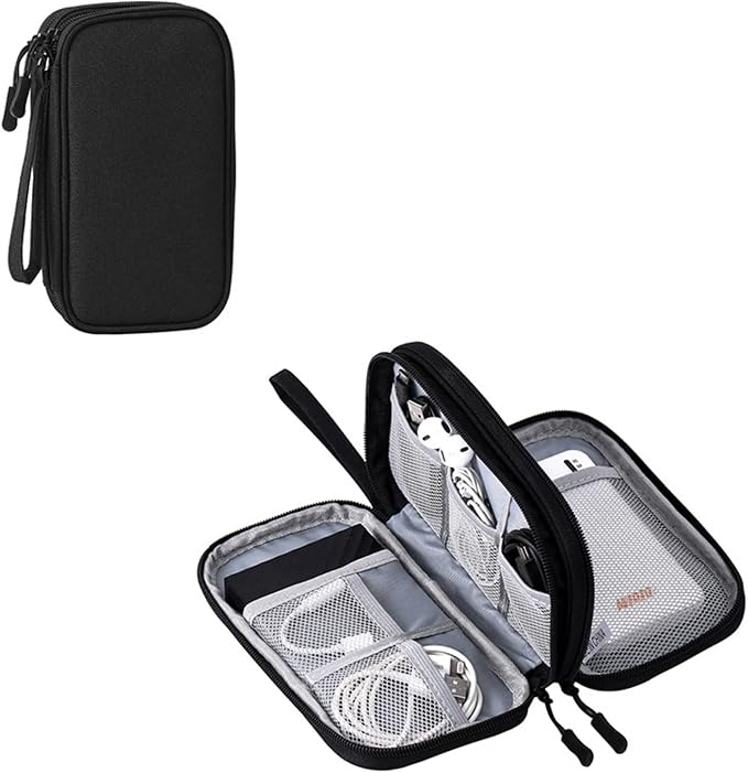 Electronic Organizer Travel Cable Accessories BagPouch Portable Waterproof Storage Bag Electronic Organizer Case for Cable, Mouse,USB Cable,Power Bank,Cord, Charger, Phone, Earphone by FANBODTA