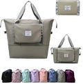 Large Capacity Foldable Travel Bag, Expandable lightweight Carry on Bag, Dry with Wet Separation Spor Duffel Bags (Gray) by Unknown