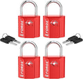 Forge Small TSA Approved Luggage Locks: Ultra Secure Dimple Key Travel Locks Alloy Body, for Luggage, Travel Cases, Backpacks, Red 4 Pack. by Forge