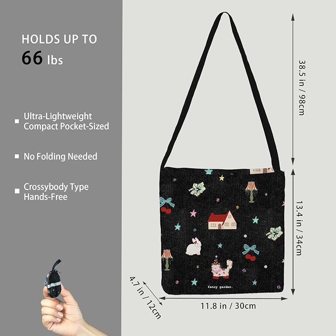 BeeGreen Reusable Grocery Shopping Bag -Travel Tote Bag - Foldable Compact Sturdy Bags - Image 3