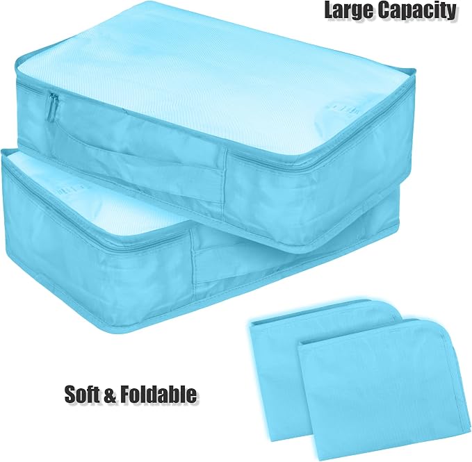 Packing Cubes Set, 2 Pcs Packing Organizers Set for Suitcases (Bright blue) - Image 2