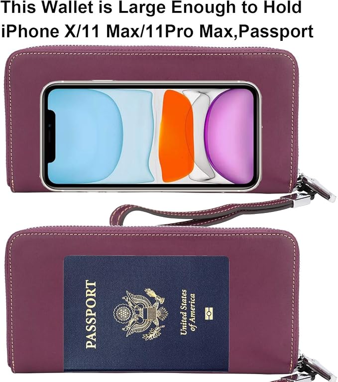 Small Compact Women Wallet RFID Blocking Genuine Leather Bifold Purse with ID Windows - Image 5