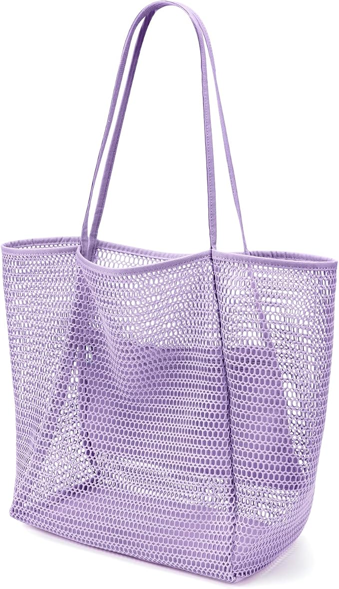 KALIDI Beach Mesh Tote Bag, Casual MAX 23L Summer Foldable Hobo Bag Women | Sandproof Widen Strap Large Shoulder Bag For Lake Pool Vacation Travel Picnic Grocery Market Shopping Carrier by KALIDI