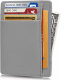 KALMORE Genuine Leather Front Pocket Slim Wallet Credit Card Holder with ID Window by KALMORE