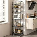 GOESWELL Storage Cart 6 Tier Slim Rolling Utility with Wheels for Bathroom | Storage Cart For Bathroom 6 Tier Slim Rolling Utility With 2 Lockable Casters Narrow Metal Shelving Unit by SolarOutdoorLights