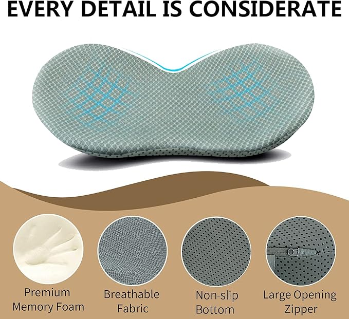 Livtribe Car Seat Cushion, Comfortable Wedge Seat Cushion for Driving | Memory Foam Seat Pad, Breathable Mesh Cover, Non-Slip Bottom, Pressure Relief, Improved Forward View, Road Trip Essentials - Image 6