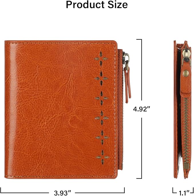 Ultra Thin Small Compact Leather Womens Girls Wallets RFID Blocking Credit Card Holder for Women - Image 4