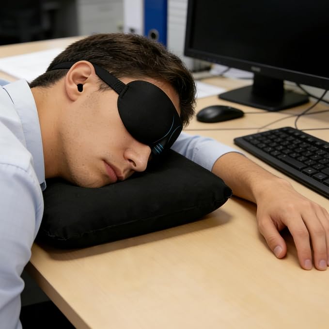 Portable Travel Sleep Comfort Set for Plane Sleep Kit at Plane Inflatable Travel Pillows Eye Mask Ear Plugs for Airplane Essentials for Seat Airplane Gadgets for Sleep Comfort (C) - Image 6