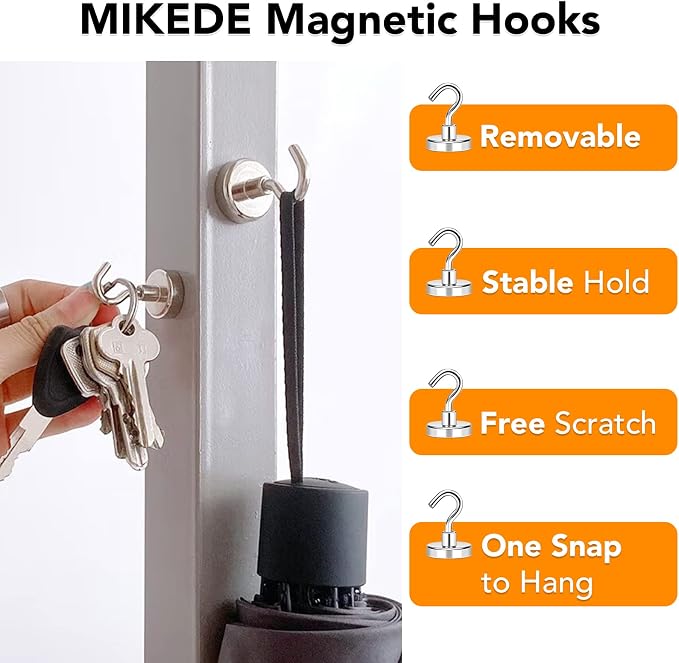 Magnetic Hooks 85Lbs+ Heavy Duty Magnet Hook for Cruise Cabins | Super Neodymium Hanging Hooks Strong Magnets with Hook for Fridge Magnetic Hanger for Grill Toolbox Storage 4 Pack - Image 2