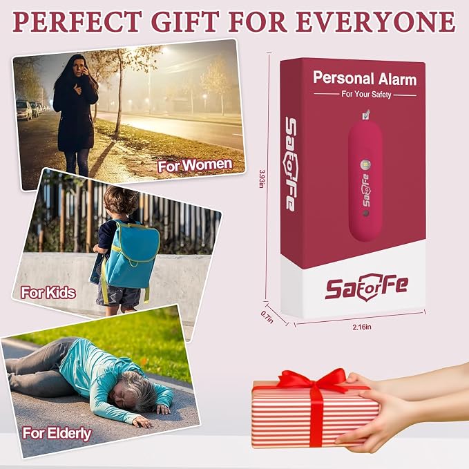 Personal Safety Alarm - Waterproof Rechargeable Security Alarm - 140dB Extra Loud Siren & Strobe Light - Self Defense Keychain - Gift for Women, Teenagers, College Girls, Seniors (Burgundy) - Image 7