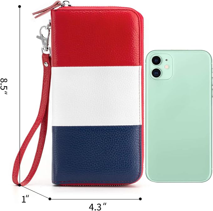 Moflycom Womens Wallet RFID Blocking Genuine Leather Multi Credit Card Large Capacity Zip Around Clutch Travel Purse Wristlet - Image 6
