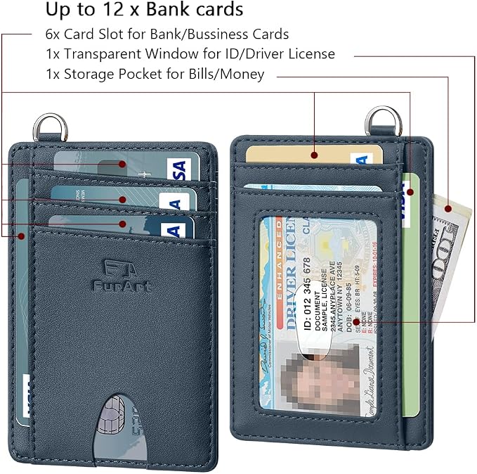 FurArt Slim Minimalist Wallet RFID Credit Card Holder for Men | slim minimalist compact rfid id window thin - Image 6