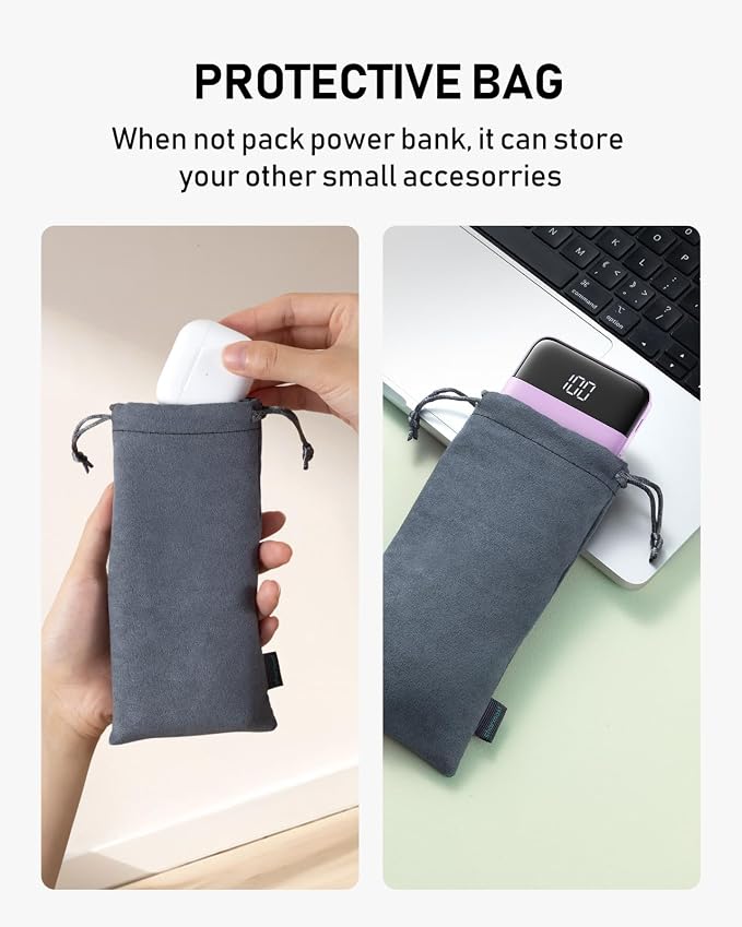 charmast Portable Charger Built-in Cables, 10000mAh Slim Power Bank Pocket | 22.5W Fast Charging Battery Pack for iPhone 17/16/15 Samsung Android, Flight-Approved, Multi-Device, USB-C, Daily Commute - Image 7