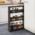Lavish Home 3 Tier Slim Utility Rolling Storage Cart, Black, 25”W x 5.7”D | Narrow Rolling Cart Storage Organizer with Handle and Wheels for Bathroom, Laundry Room, and Kitchen, Pull-Out Home Organizer by LavishHomeCollection