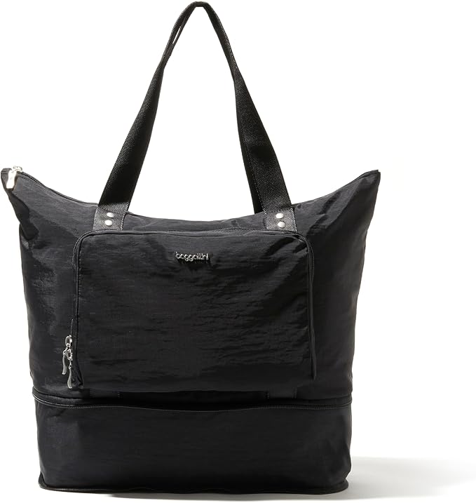 Baggallini Carryall Expandable Lightweight Travel Tote 22" Packable Folding Compact Nylon Washable Weekender w/Luggage Sleeve - Image 12