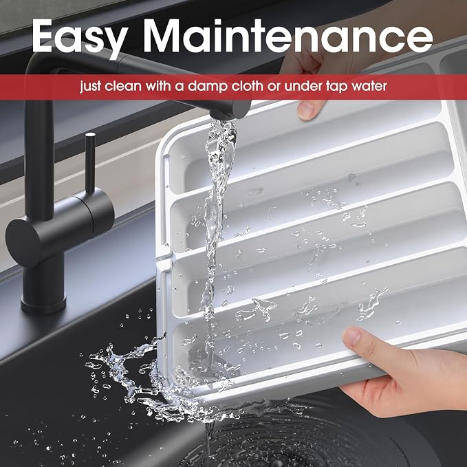 Aujen Silverware Drawer Organizer, Adjustable Utensil Cutlery Tray | Expandable Kitchen Organizer for Forks Knives, Multipurpose Kitchen Storage , Apartment Essentials, White, Medium - Image 6