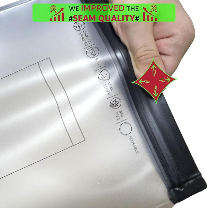 4 Pack TSA Approved Toiletry Bag Leak Proof Zipper Free, TSA Toiletry Bag Clear Quart Size for Travel Carry-on (2 Small and 2 Large Size) - Image 2