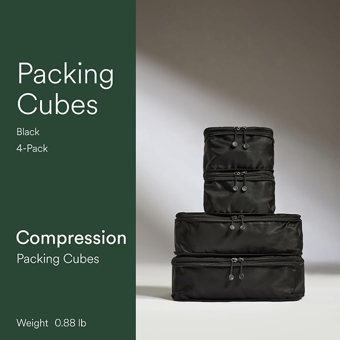 ANTLER - Compression Packing Cubes for Travel, Luggage Organiser for Suitcases or Bags, Travel Accessories, Set of 4, Black - Image 2