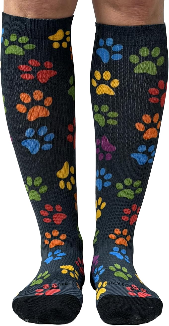 Crazy Compression Socks, Comfortable Support Socks for Recovery, Travel, Hiking, and Long-Hour Comfort w/Fun Designs by CrazyCompression
