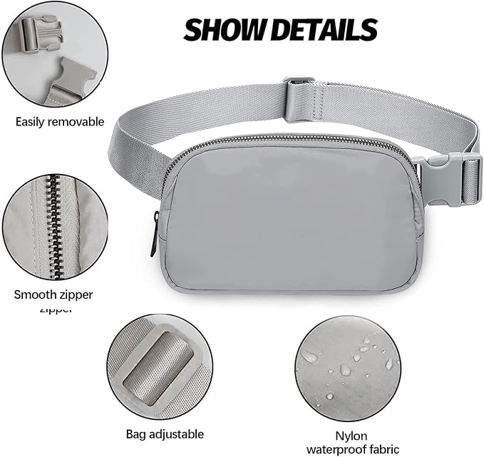 Belt Bag for Women Fanny Pack Dupes, Fashion Crossbody Waist Pack Bag with Adjustable Strap, Everywhere Belt Bag for Travel Outdoors Running Hiking（Grey） - Image 4