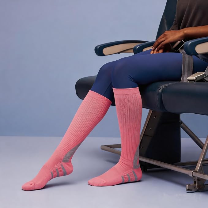 4 Pairs Compression Socks For Women and Men 20-30mmHg Graduated Compression Circulation Support Socks For Travel - Image 2