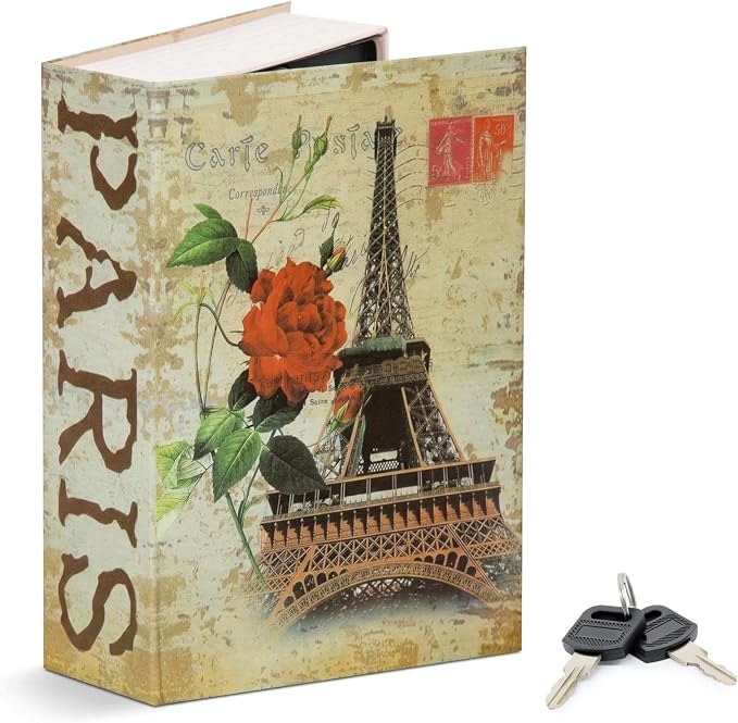 SEPOX® Book Safe with Key Lock Real Paper Cover Steel Interior Diversion | For Dorm Home. Hidden Compartment Book Safe. Hides Cash Valuables in Plain Sight. Realistic Discreet Design with Key Secure by SEPOX