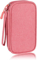 Electronics Organizer Bag Pouch Cable Charger Organizer Travel Shockproof Cord Carrying Case for Earphone Powerbank USB Hard Drive SD Card (Pink) by DUMEALAGR
