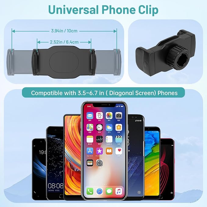 Phone Tripod Mount with Cold Shoe Mount, Portable Tripod Stand, Flexible Adjustable 2-Stage Arms Ball Joint Cellphone Holder Adapter, Compatible with iPhone 17|16|15|14|13|12|11, Nexus, LG, Galaxy Tab - Image 9