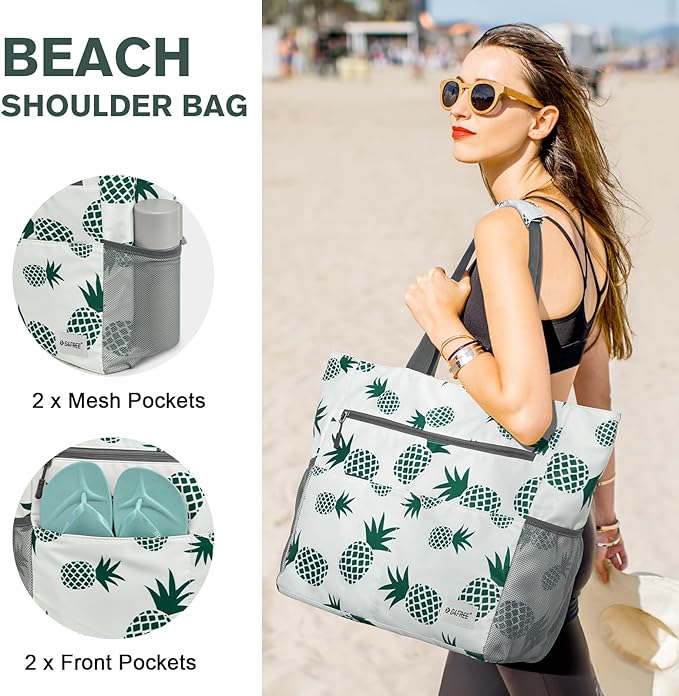 G4Free Beach Bag, Waterproof Sandproof Beach Tote Bag, Large Capacity Foldable for Women - Image 3