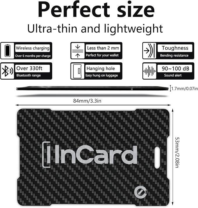 Wireless Charging Wallet Tracker Card Android & iOS, Find My | Wireless charging, ultra-thin; IP68 waterproof; Apple Find My (MFi) & Google Find My Device; for wallet - Image 3