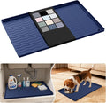 URMONA Waterproof Silicone Under Sink Mat 22'' x 14'' Shelf Liner for Kitchen and Bathroom, Cabinet and Counter Protector, Storage and Organizers, Litter Mat, Pet Cat Puppy Essentials(Navy) by URMONA