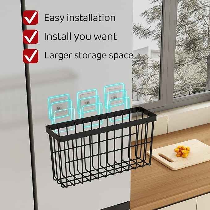 Kitchen Cabinet Door Storage Box,Self Adhesive Wall Mounted,Wardrobe/Bathroom/Refrigerator Small Items Organizer,Oil bottle/Seasoning storage (6 Piece) - Image 4