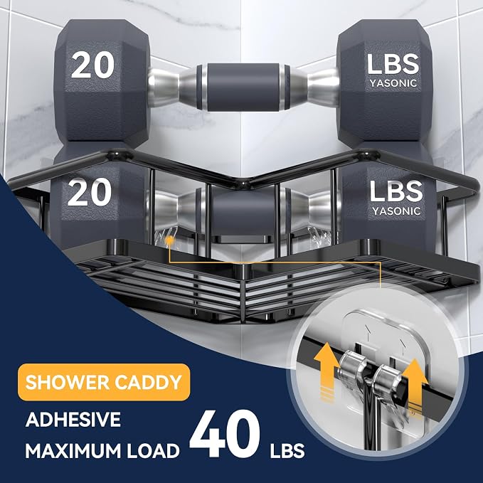 5-Pack Shower Caddy Adhesive Replacement - Transparent Shower Adhesive Strips, No Drilling Hooks for Bath Storage Shelves, Kitchen Racks, Basket & Soap Holder - Image 2