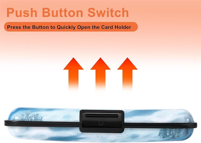 Mayski 2 Pack Credit Card Holder for Women RFID Blocking Wallet, Ocean | Card Wallets for Women Small Mini Business Metal Accordion Aluminum Alloy Hard Case for Men - Image 6